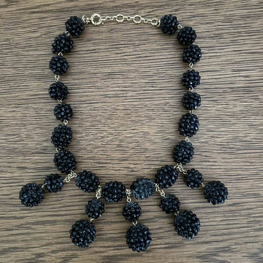 J. Crew Black Cluster Bead Necklace